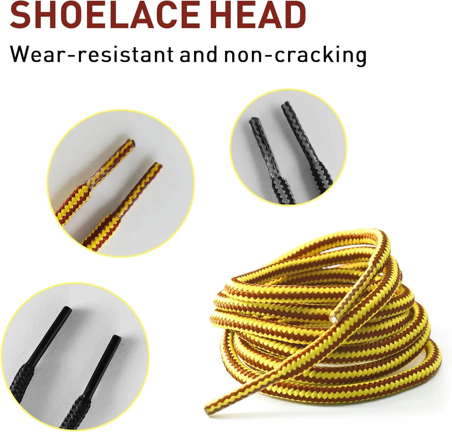 Round Boots Laces for Red Wing Work Boots, 3/16"(4.5mm) Heavy Duty Shoe Strings Replacement for Hunting Combat Boot