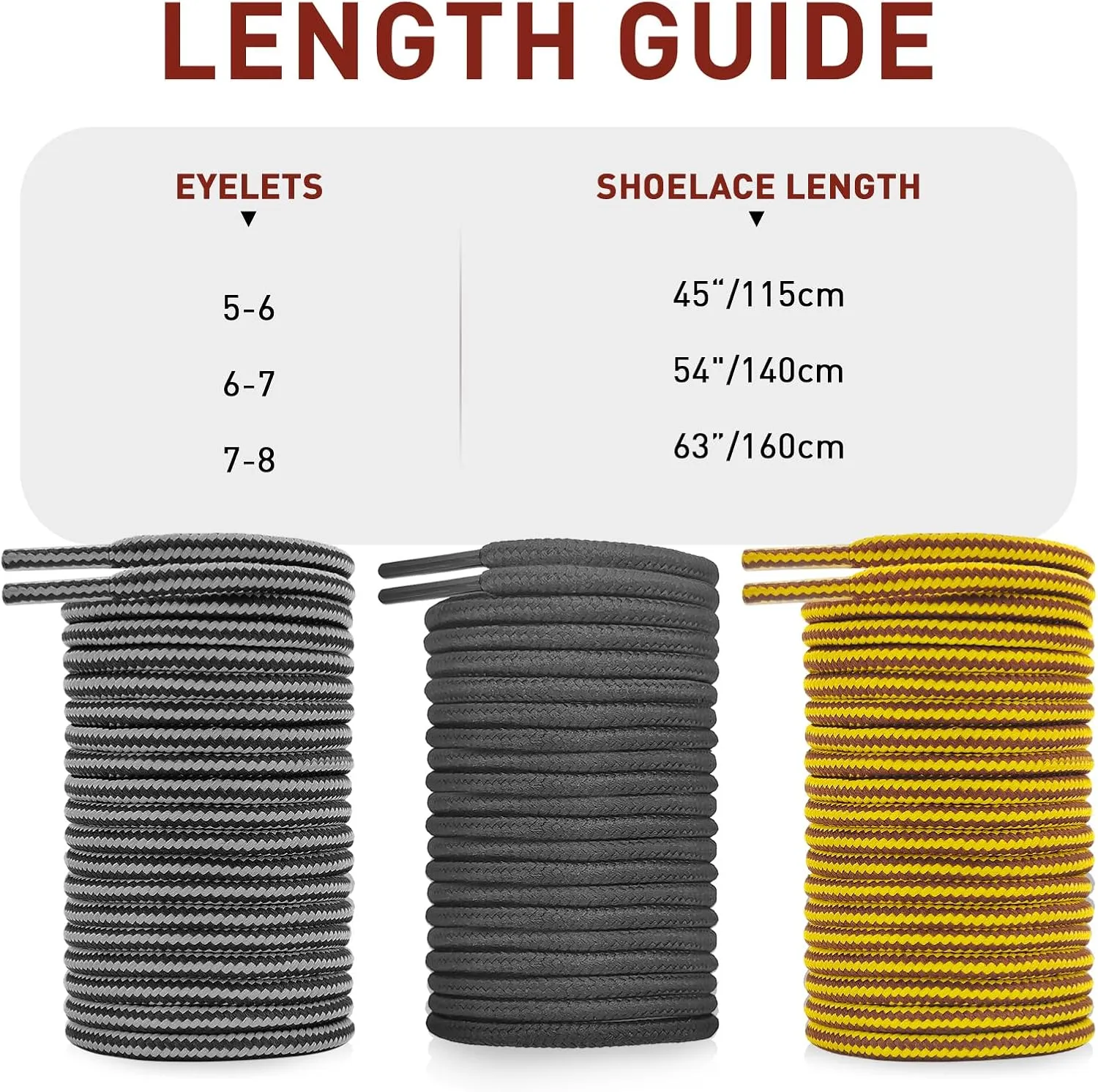 Round Boots Laces for Red Wing Work Boots, 3/16"(4.5mm) Heavy Duty Shoe Strings Replacement for Hunting Combat Boot