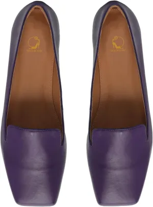 SHODENSE Women Square Toe Loafers Flats Slip On Matte Leather Penny Loafers Comfortable Office Work Flats Casual Flat Heel Loafer Vintage Club Driver Flat Shoes Fall Spring Daily Size 4-11 M US