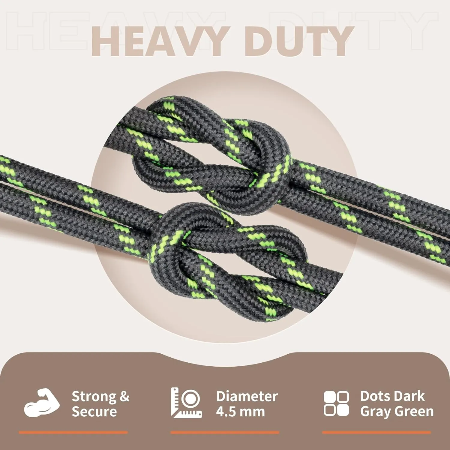 Stepace Round Shoelaces [2 Pairs] Heavy Duty Boot Shoe Laces for Hiking Work Boots