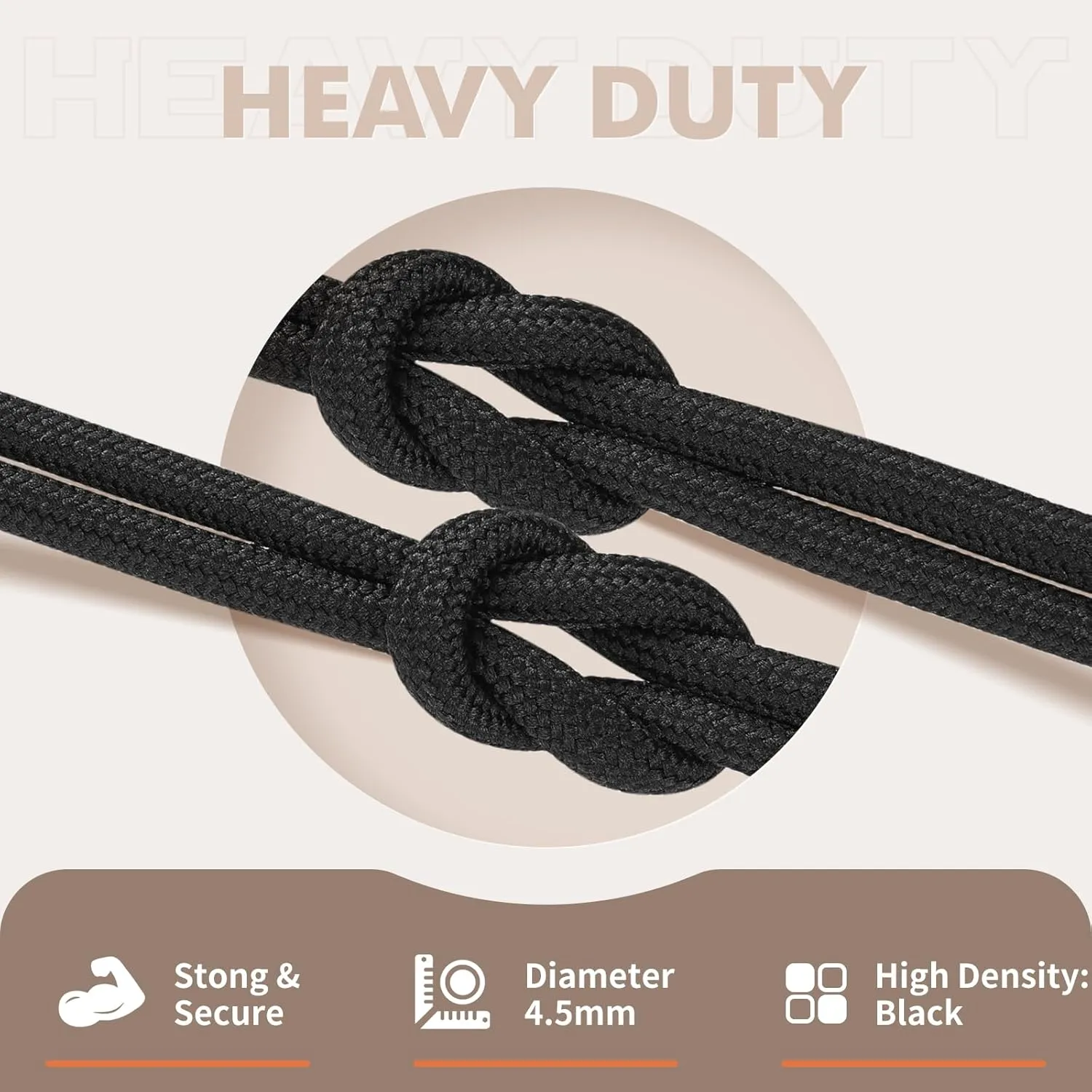 Stepace Round Shoelaces [2 Pairs] Heavy Duty Boot Shoe Laces for Hiking Work Boots