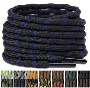 Stepace Wave Round Boot Laces [2 Pairs] Heavy Duty Shoelaces,Work Boots & Hiking Shoes