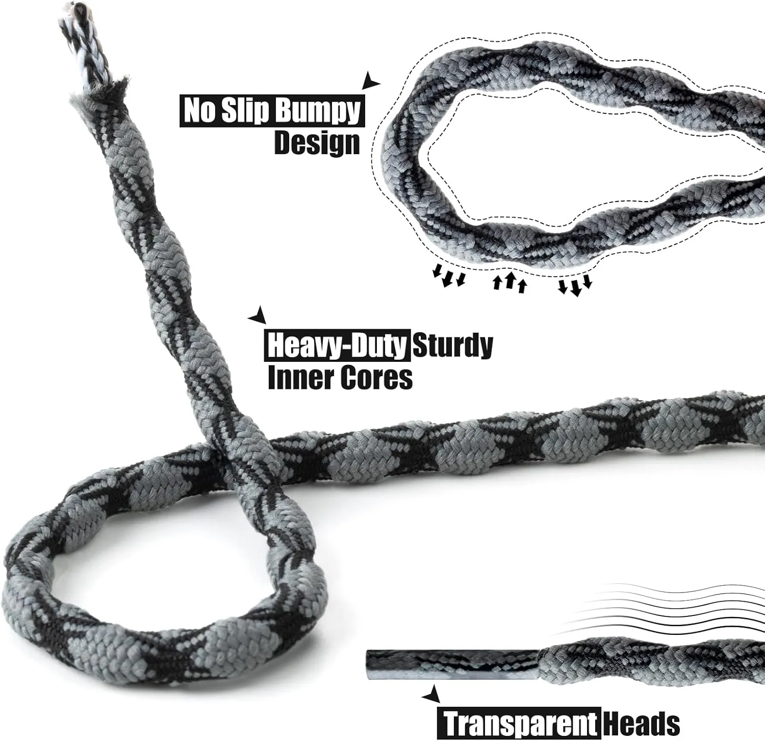 Stepace Wave Round Boot Laces [2 Pairs] Heavy Duty Shoelaces,Work Boots & Hiking Shoes