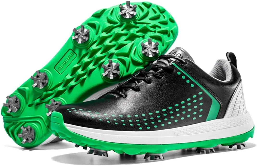 UCUZMI Waterproof Golf Shoes, Spiked Golf Athletic Trainers for Male Walking Footwears Outdoor Walking Fitness Shoes