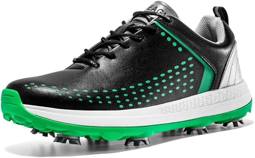 UCUZMI Waterproof Golf Shoes, Spiked Golf Athletic Trainers for Male Walking Footwears Outdoor Walking Fitness Shoes