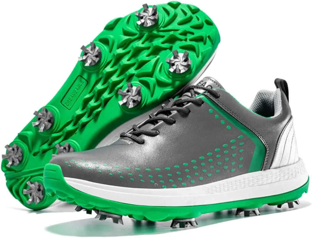 UCUZMI Waterproof Golf Shoes, Spiked Golf Athletic Trainers for Male Walking Footwears Outdoor Walking Fitness Shoes