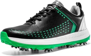 UCUZMI Waterproof Golf Shoes, Spiked Golf Athletic Trainers for Male Walking Footwears Outdoor Walking Fitness Shoes