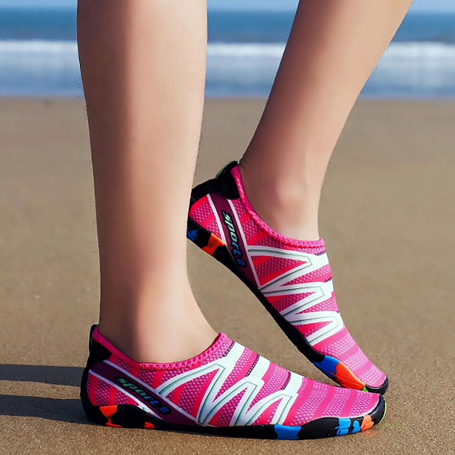 Water Socks for Women Men Swim Aqua Socks Beach Pool Quick Dry Barefoot Surf River Boat Kayak Sea Yoga Sand Exercise Sport Accessories Breathable Mesh Knit Indoor Fitness Shoes Women Men
