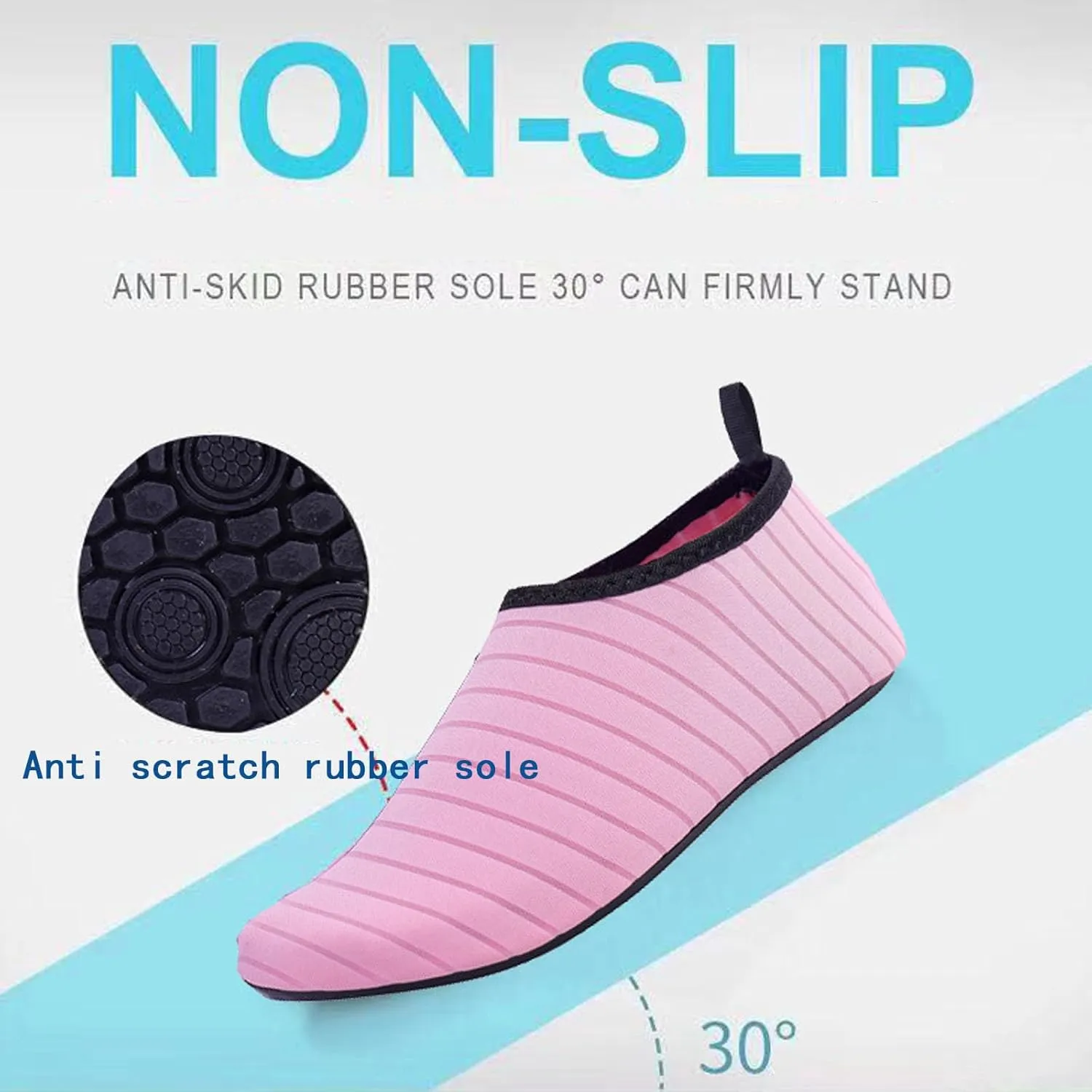 Water Sports Shoes for Women Men Barefoot Quick-Dry Aqua Socks Slip-on for Beach Swim Surf Exploration Yoga Exercise Beach Casual Sandals Fitness Shoes