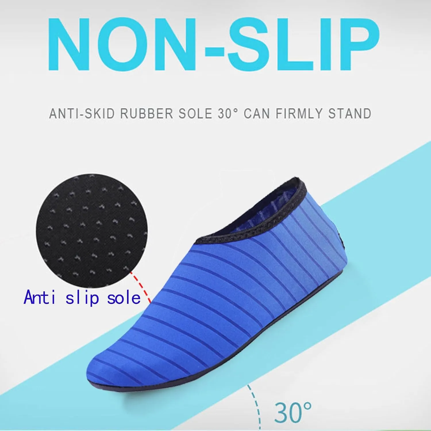 Water Sports Shoes for Women Men Barefoot Quick-Dry Aqua Socks Slip-on for Beach Swim Surf Exploration Yoga Exercise Beach Casual Sandals Fitness Shoes