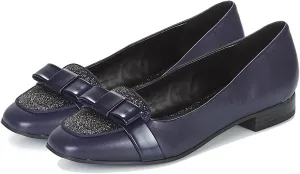 Women Chunky Low Heel Loafers Bow Slip On Closed Round Toe Loafer Shoes Matte Sequin Comfy 1 Inch Block Heels Dress Shoes Pumps Patchwork Glitter Office Work Pumps Cute Chic 4-11 M US