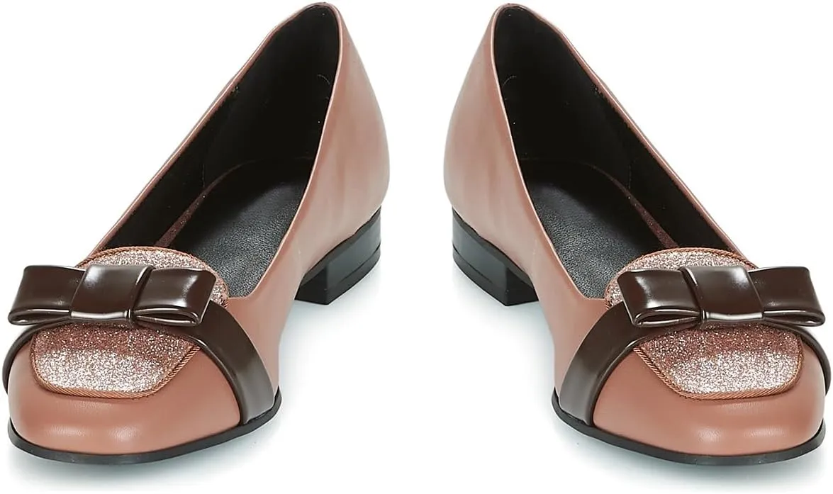 Women Chunky Low Heel Loafers Bow Slip On Closed Round Toe Loafer Shoes Matte Sequin Comfy 1 Inch Block Heels Dress Shoes Pumps Patchwork Glitter Office Work Pumps Cute Chic 4-11 M US