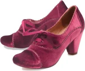 Women Lace Up Loafers Pumps Velvet Chunky Heel Oxford Shoes Round Toe Vintage 2 inch Block Heel Dress Shoes Cap Toe Loafer Heels Suede Retro Evening Wedding Office Ladies 4-11 M US