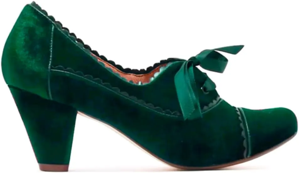Women Lace Up Loafers Pumps Velvet Chunky Heel Oxford Shoes Round Toe Vintage 2 inch Block Heel Dress Shoes Cap Toe Loafer Heels Suede Retro Evening Wedding Office Ladies 4-11 M US