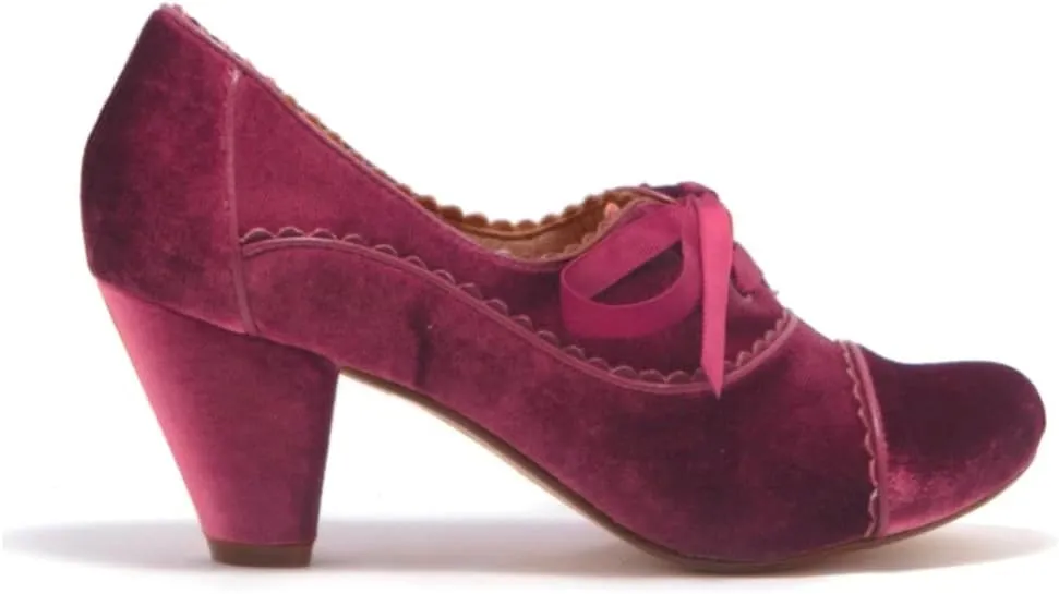 Women Lace Up Loafers Pumps Velvet Chunky Heel Oxford Shoes Round Toe Vintage 2 inch Block Heel Dress Shoes Cap Toe Loafer Heels Suede Retro Evening Wedding Office Ladies 4-11 M US