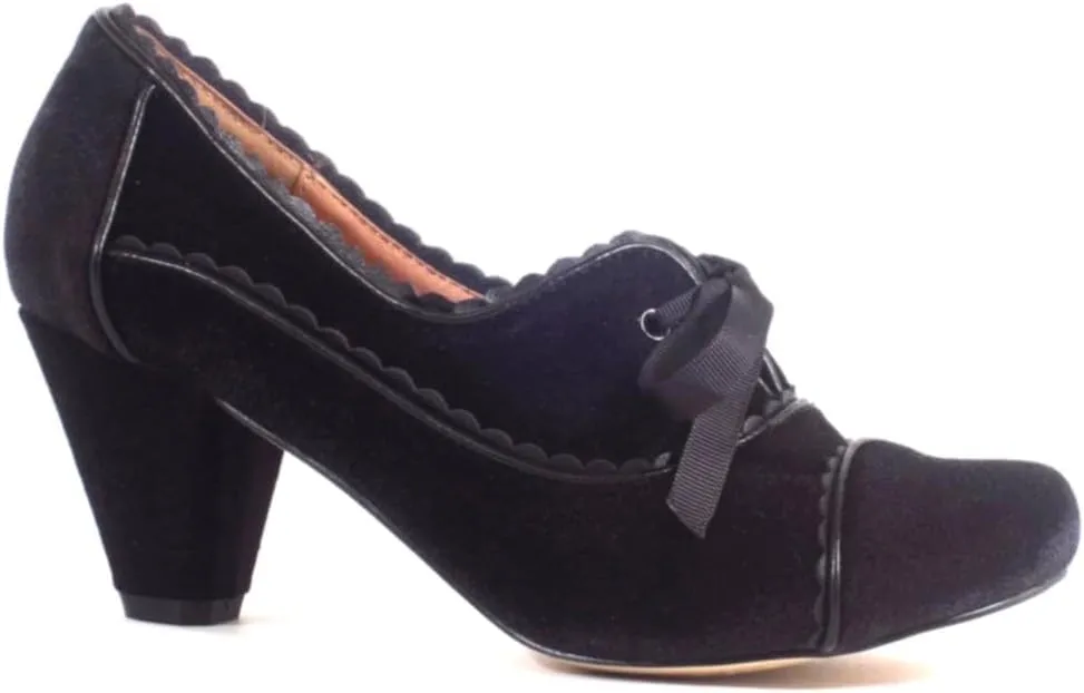 Women Lace Up Loafers Pumps Velvet Chunky Heel Oxford Shoes Round Toe Vintage 2 inch Block Heel Dress Shoes Cap Toe Loafer Heels Suede Retro Evening Wedding Office Ladies 4-11 M US