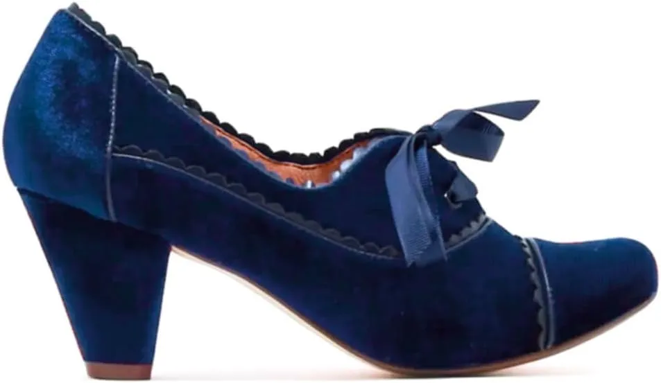 Women Lace Up Loafers Pumps Velvet Chunky Heel Oxford Shoes Round Toe Vintage 2 inch Block Heel Dress Shoes Cap Toe Loafer Heels Suede Retro Evening Wedding Office Ladies 4-11 M US