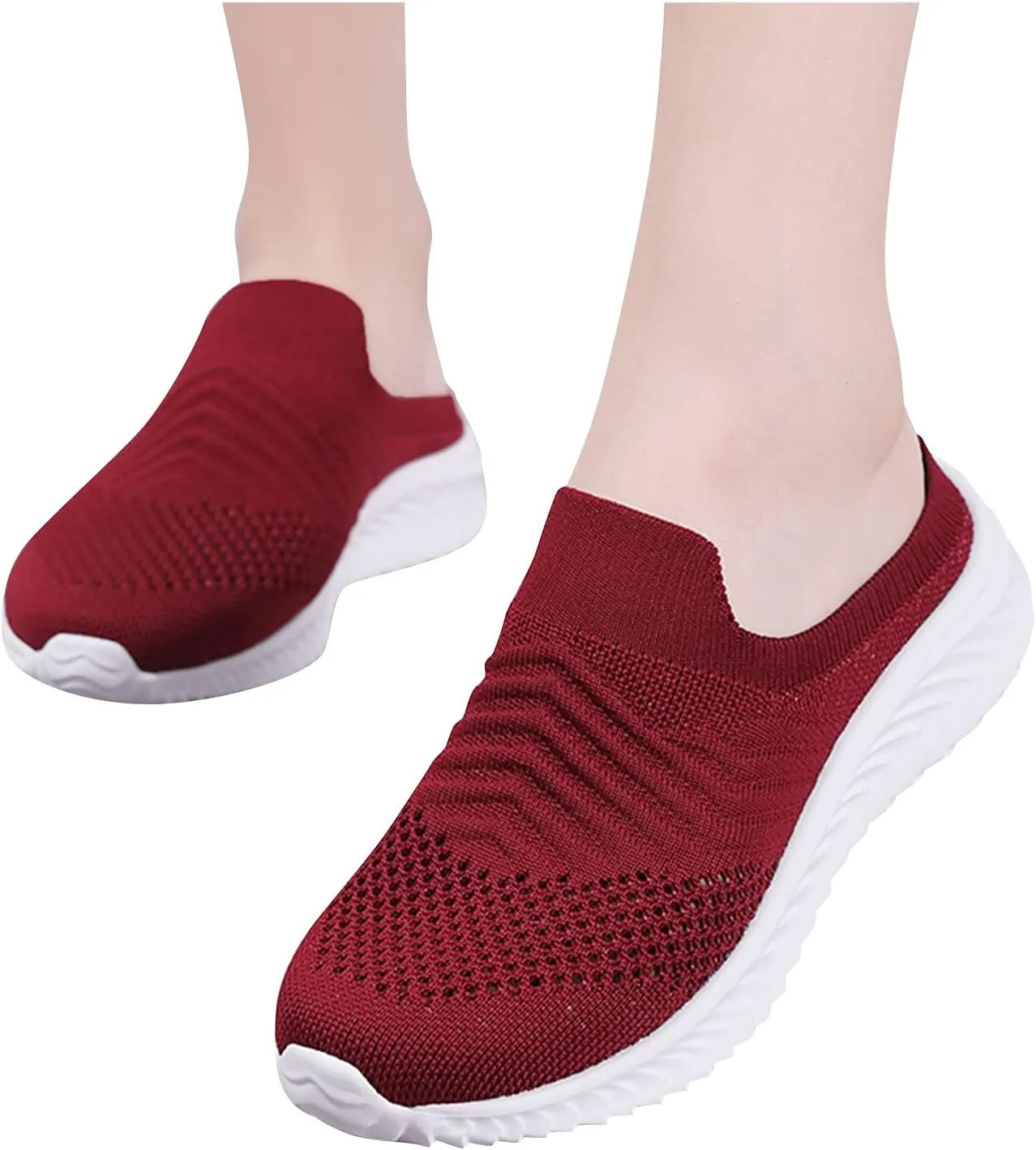 Women's Backless Slip on Mesh Sneakers Shoes Mens Running Shoes Walking Women's Casual Shoes Black Platform Sneaker Tennis Shoe Loafers Casual Slip On