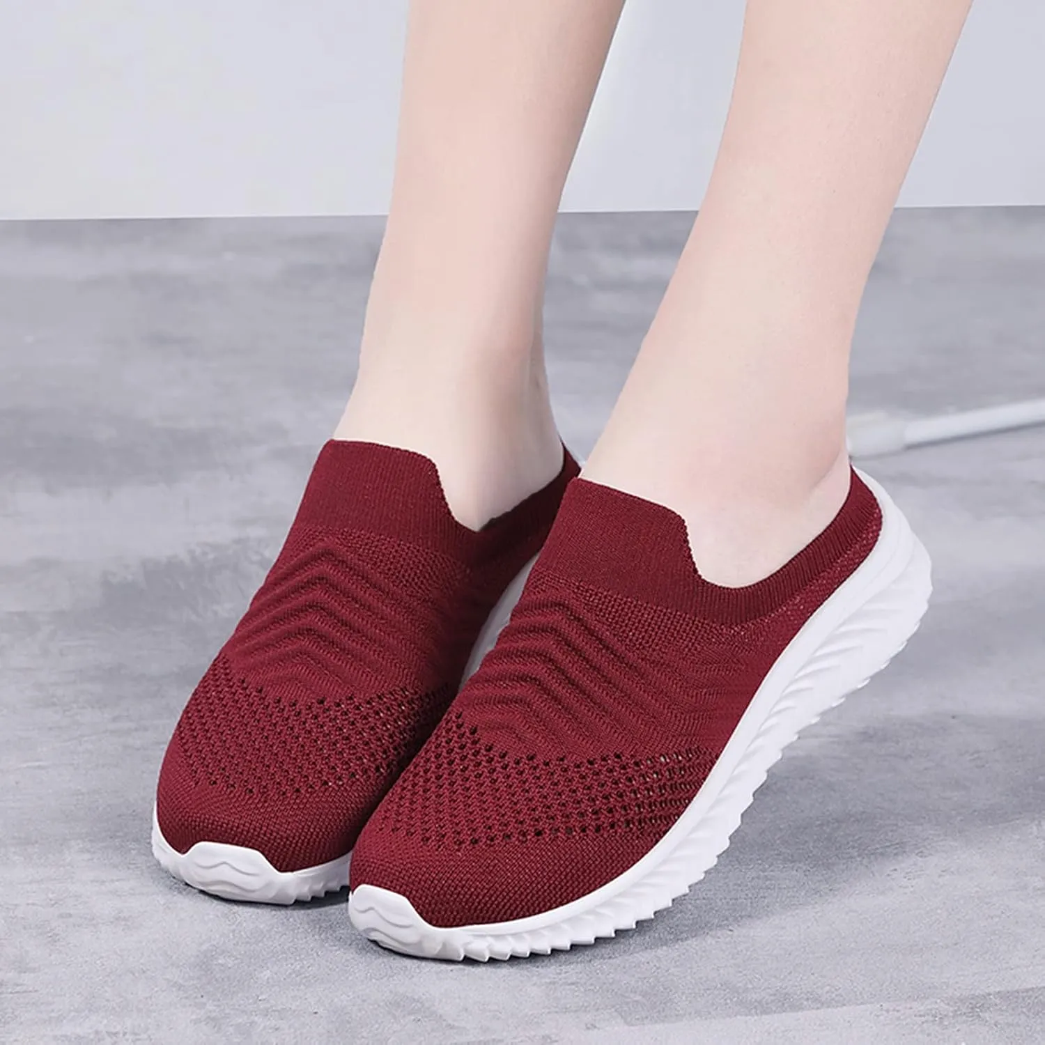Women's Backless Slip on Mesh Sneakers Shoes Mens Running Shoes Walking Women's Casual Shoes Black Platform Sneaker Tennis Shoe Loafers Casual Slip On