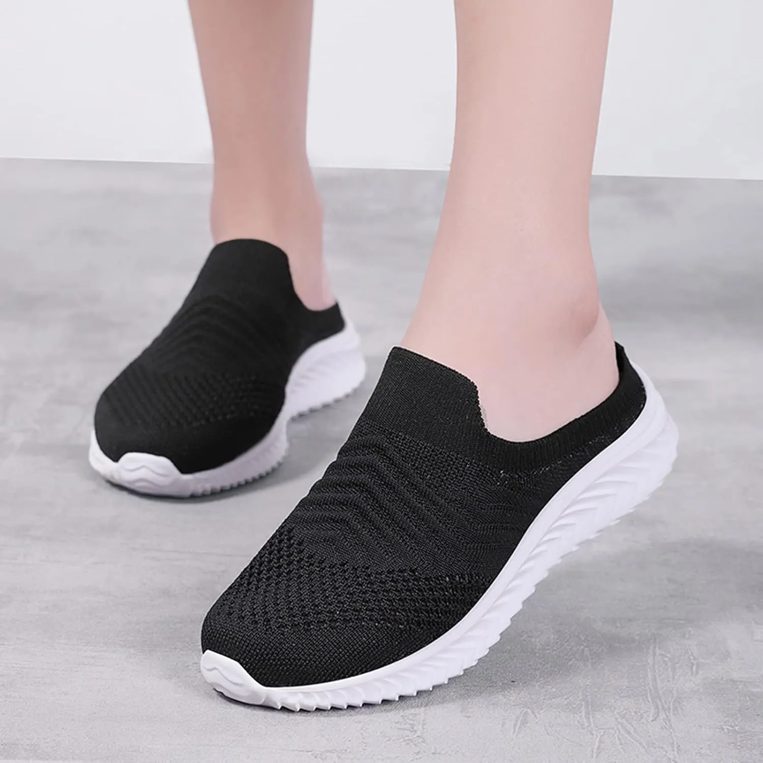 Women's Backless Walking Sneakers Summer Slip-on Womens Tennis Shoes Jogging Casual Shoes for Fall Fashion Sneakers White Tennis Shoe Trainers Shoe