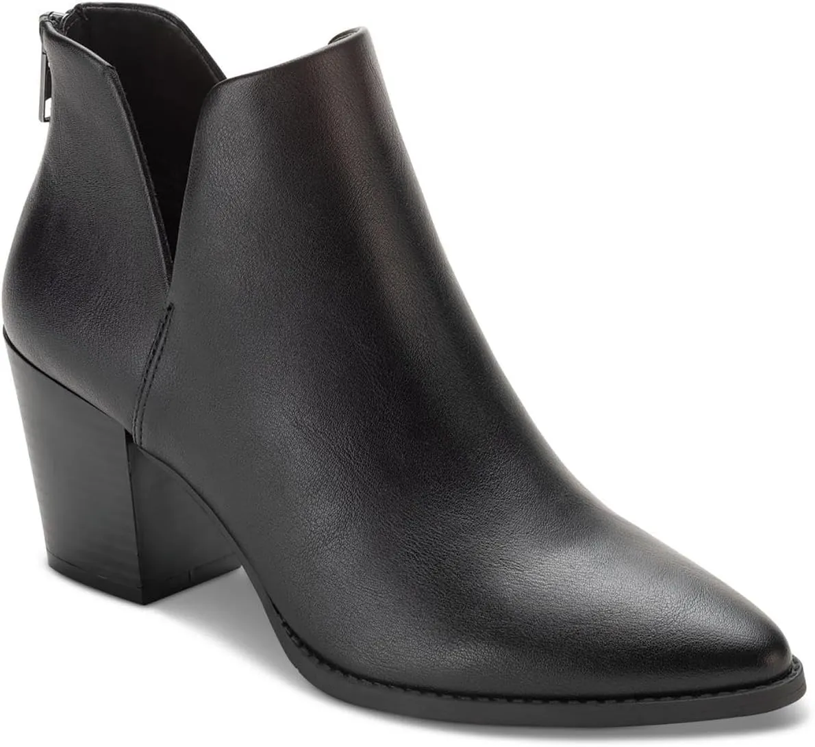 Womens Eliza Faux Leather Almond Toe Ankle Boots