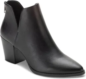 Womens Eliza Faux Leather Almond Toe Ankle Boots