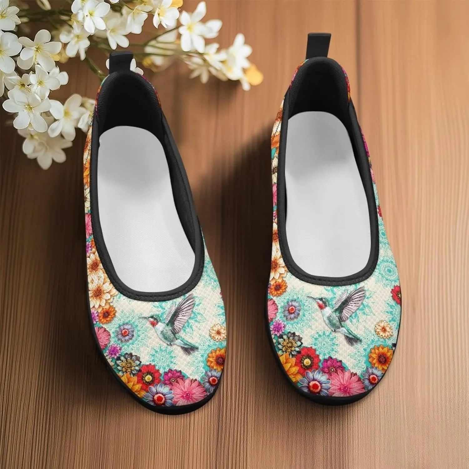 Womens Fitness Shoes Hummingbird Wide Barefoot Sneakers Comfortable Flat Walking Low Top Athletic Sneaker Lightweight Minimalist Shoe