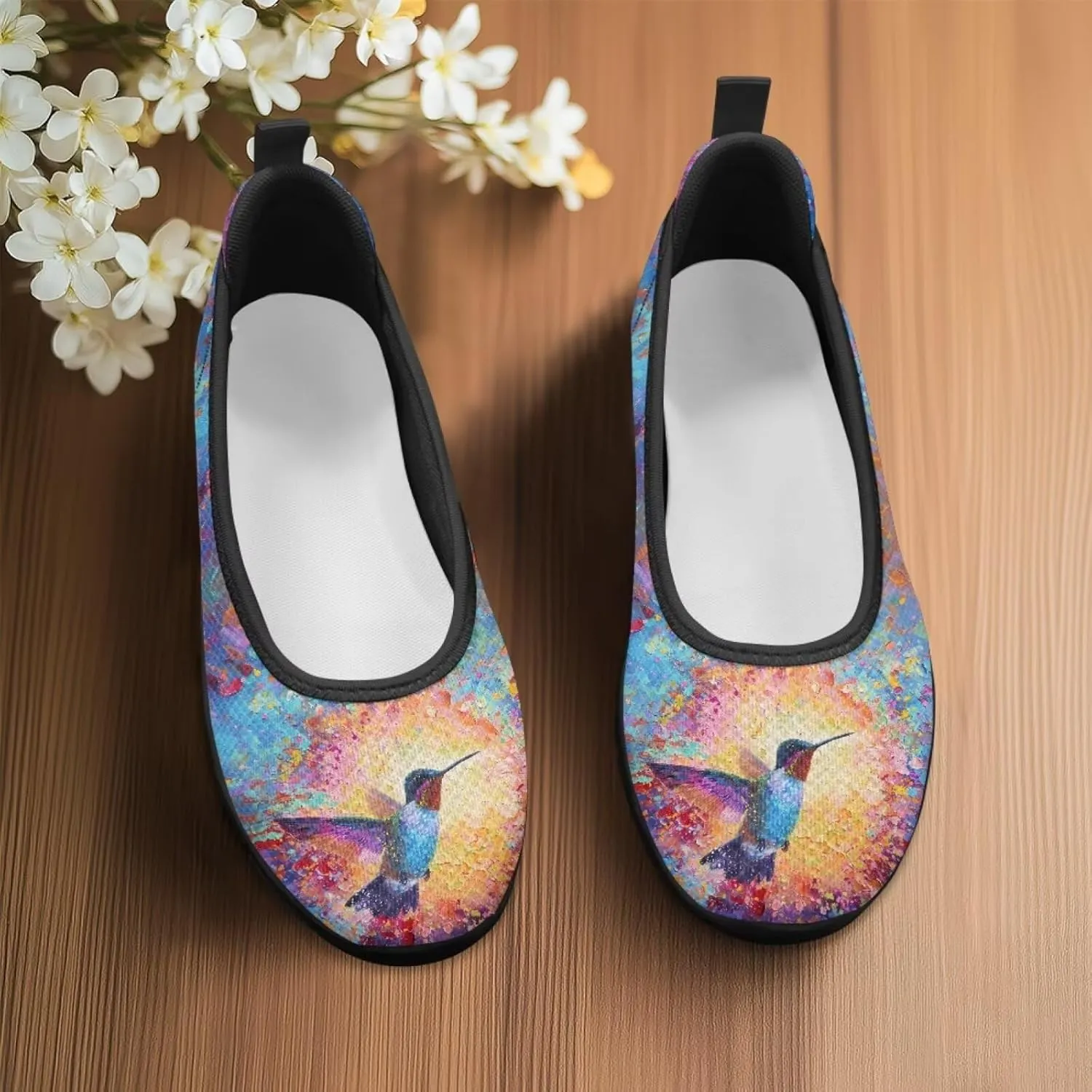Womens Fitness Shoes Hummingbird Wide Barefoot Sneakers Comfortable Flat Walking Low Top Athletic Sneaker Lightweight Minimalist Shoe