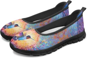 Womens Fitness Shoes Hummingbird Wide Barefoot Sneakers Comfortable Flat Walking Low Top Athletic Sneaker Lightweight Minimalist Shoe