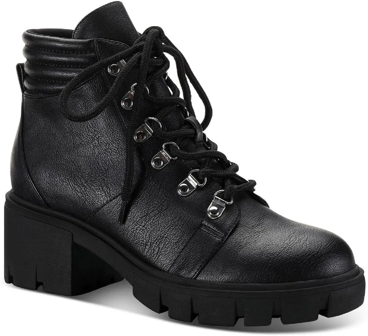 Womens Ruthee Faux Leather Round Toe Ankle Boots