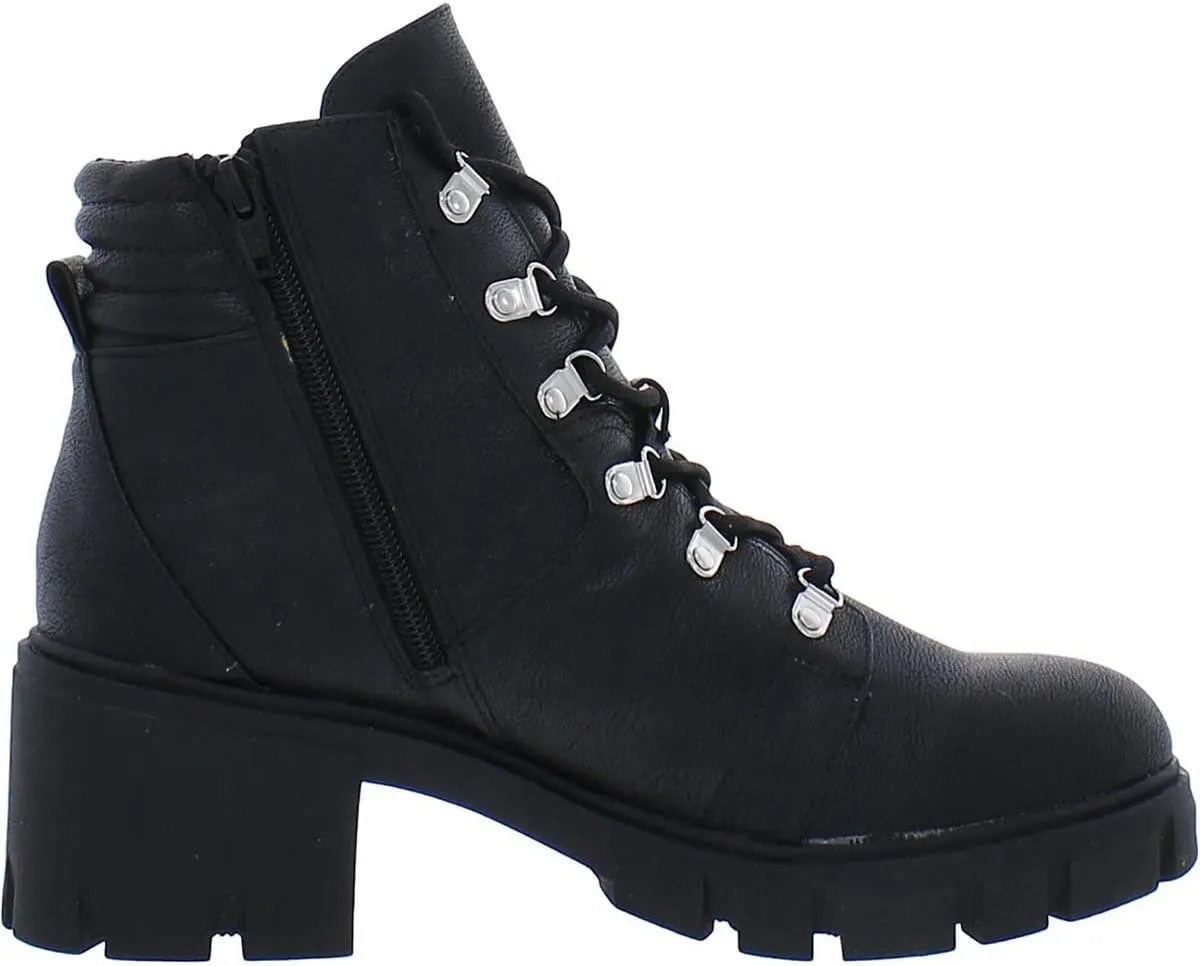 Womens Ruthee Faux Leather Round Toe Ankle Boots
