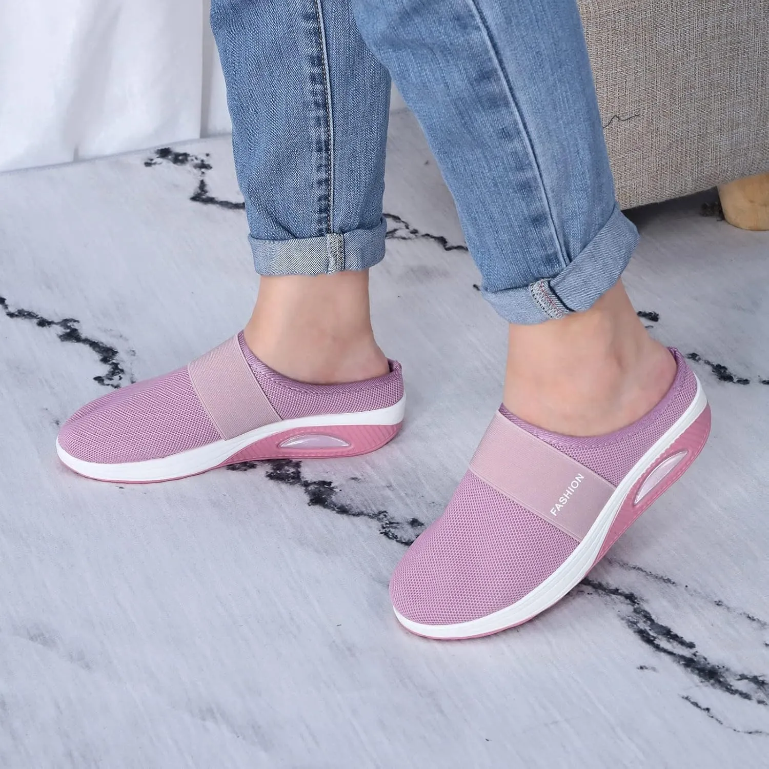 Women's Slip-On Orthopedic Arch Support Backless Running Shoes for Women Casual Women's Shoes Casual Walking Sneakers Waterproof Tennis Shoe Casual Loafers