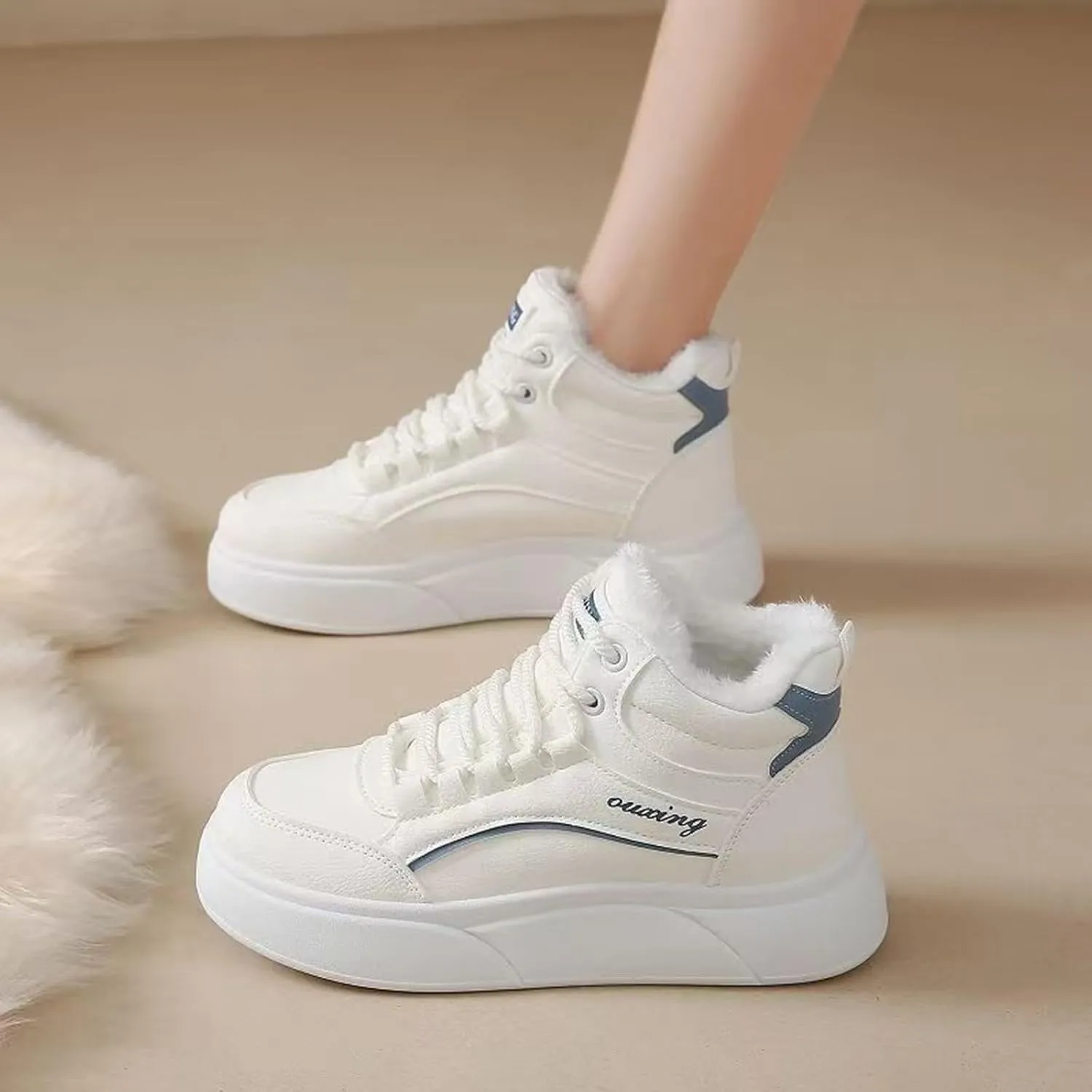 Women's Winter Boots Fuzzy Snow Boots for Women Mini Short Suede Boots Warm Boots Ankle Booties