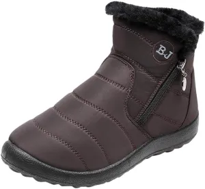 Womens Winter Wide Toe Box Plush Lined Snow Boots Waterproof Non-Slip Ankle Booties